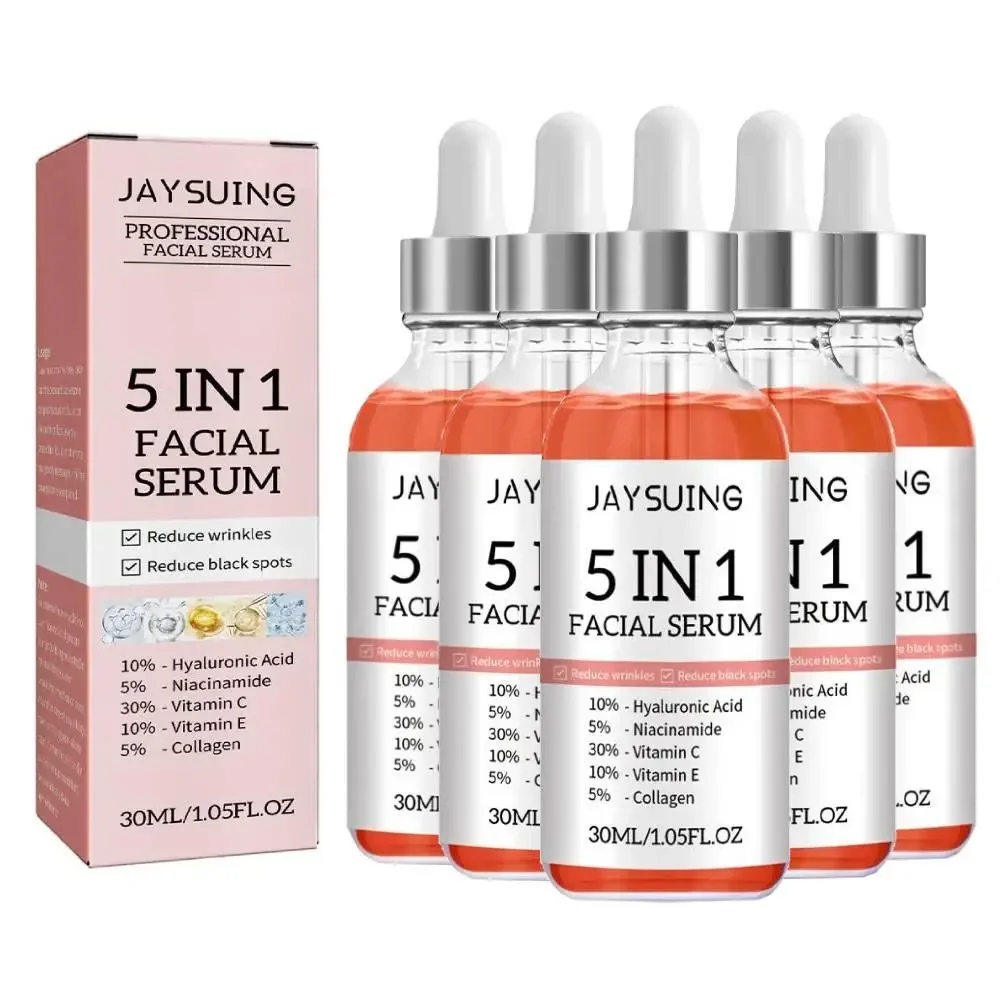 

5PCS Face Serum 5 In 1 Moisturizing Whitening Anti Wrinkle Aging Vitamin C Hyaluronic Acid Facial Serum Shrink Pores Skin Care