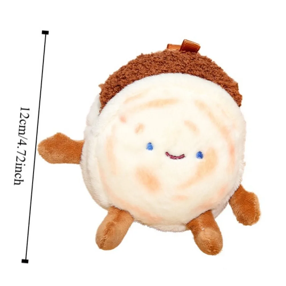 Chinese Food Plush Rougamo Keychain Pancake Detachable Roujiamo Meat Pie Pendant Stuffed Doll Soft Chinese Hamburger Bag Pendant