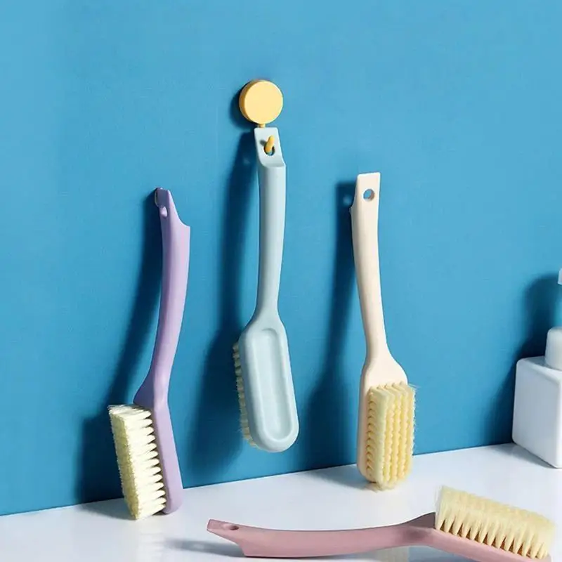 1Pcs Soft Bristle Cleaning Brush With Long Hanging Handle Non Scratch Bristles For Laundry Shoe Washing Daily Use
