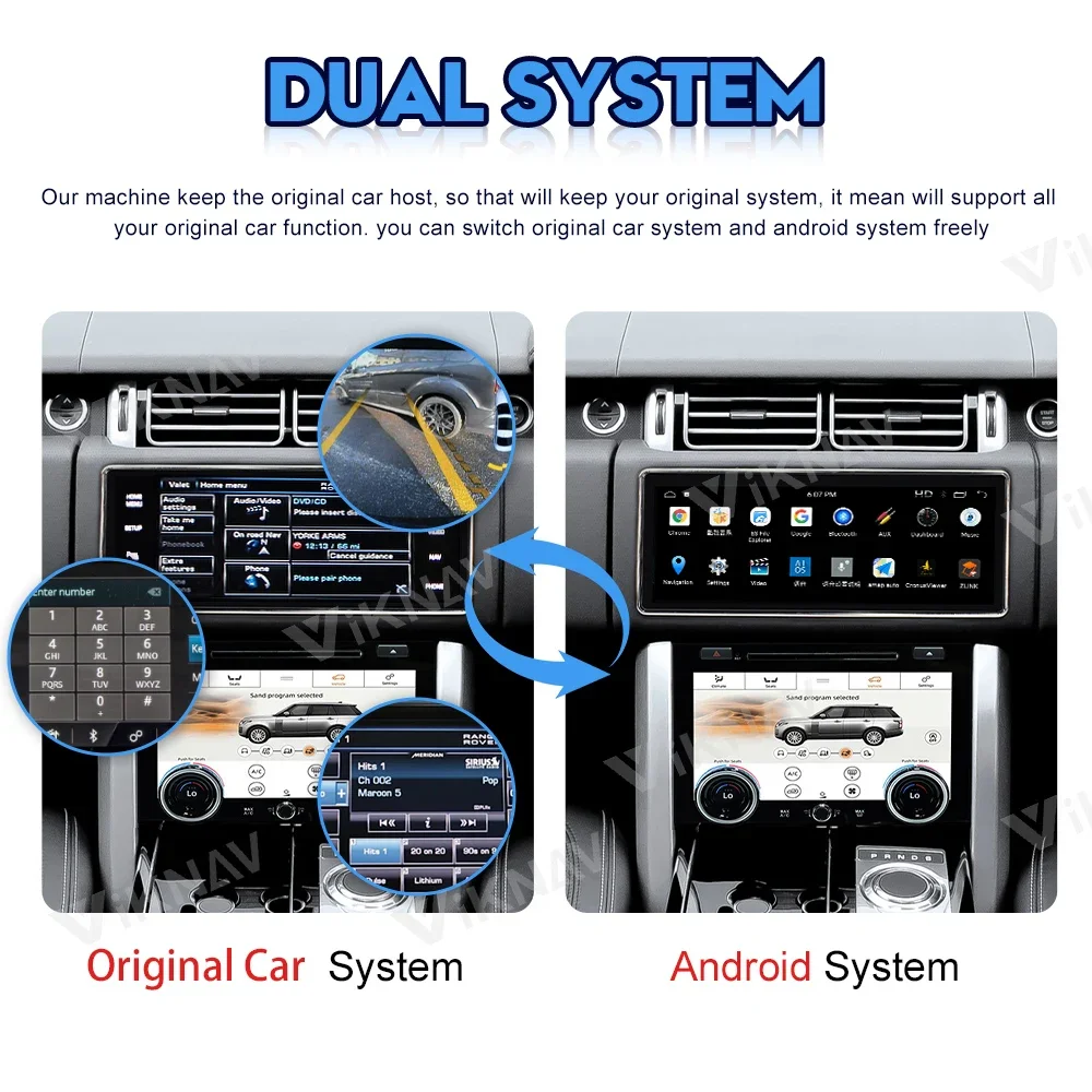 Android Auto GPS Navigation For Range Rover Vogue L405 2013-2020 Touch Screen Car Radio Multimedia player and AC Panel Screen