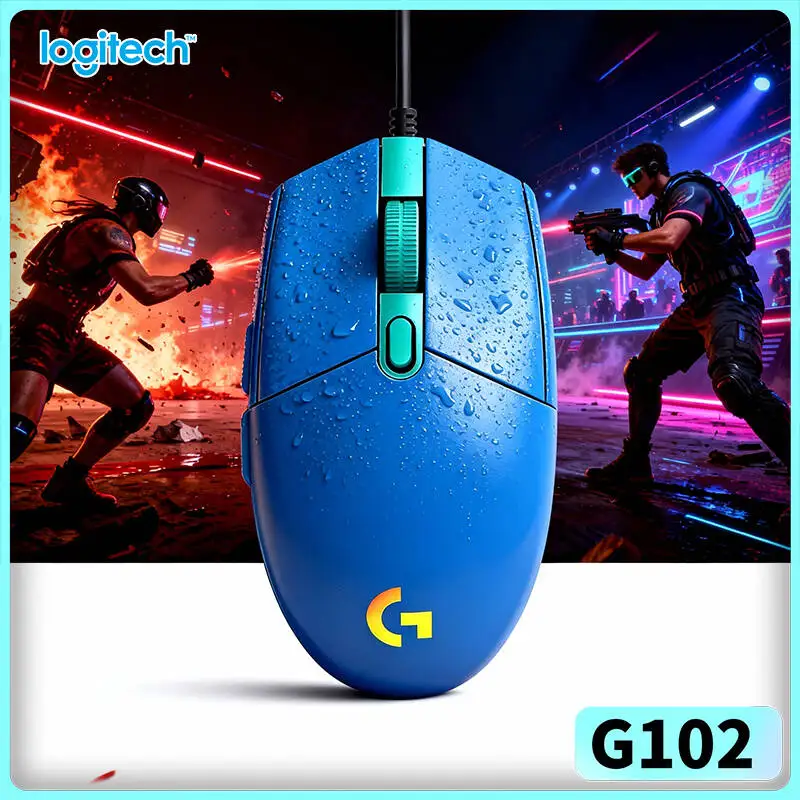 Logitech G102 Wired Gaming Mouse, 8x Faster Response, RGB Sync, 6 Programmable Buttons, Ergonomic Grip for Long Gaming Sessions