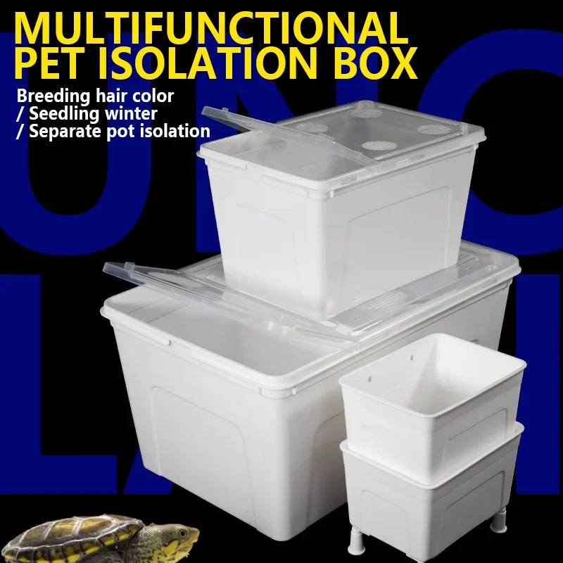 

Reptile Feeding Boxs Transparent Turtle Rearing Hatching Containers Habitat Cage Reptiles Plastic Terrarium Turtles Accessories