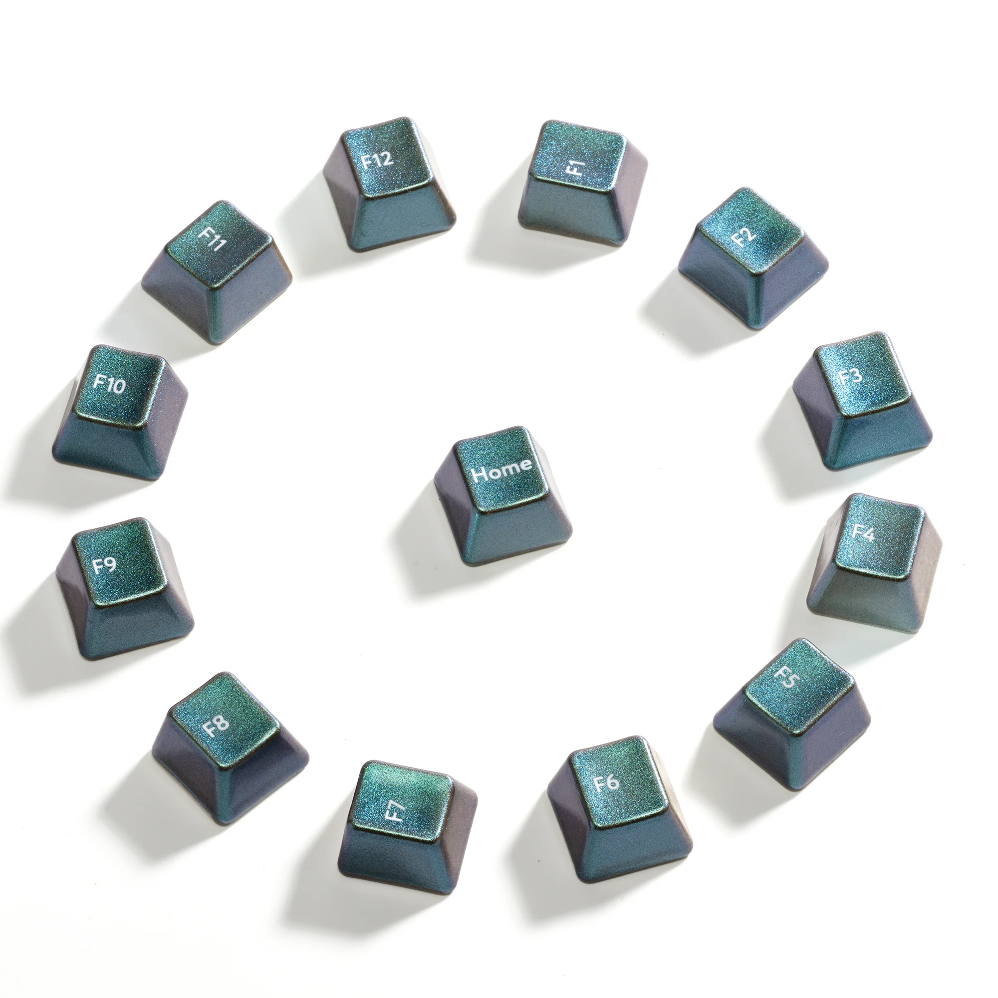 XVX Multichrome Glitter Green Ceramic Keycap Set Cherry Profile 120-Key
