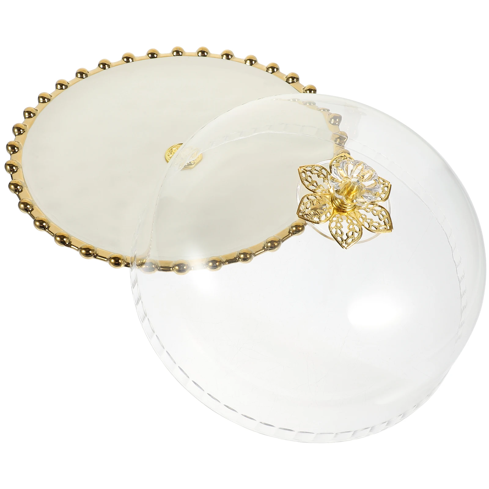 

Stylish Stand With Transparent Cover Cake Plate High-Grade Material Hygienic Food Protector Creative Design Compact