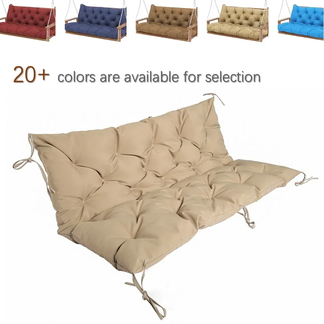 Custom Durable Thick Porch Swing Cushions 2-3 Seat Bench Cushions Outdoor Waterproof Garden Sofa / Rechaise Cushions