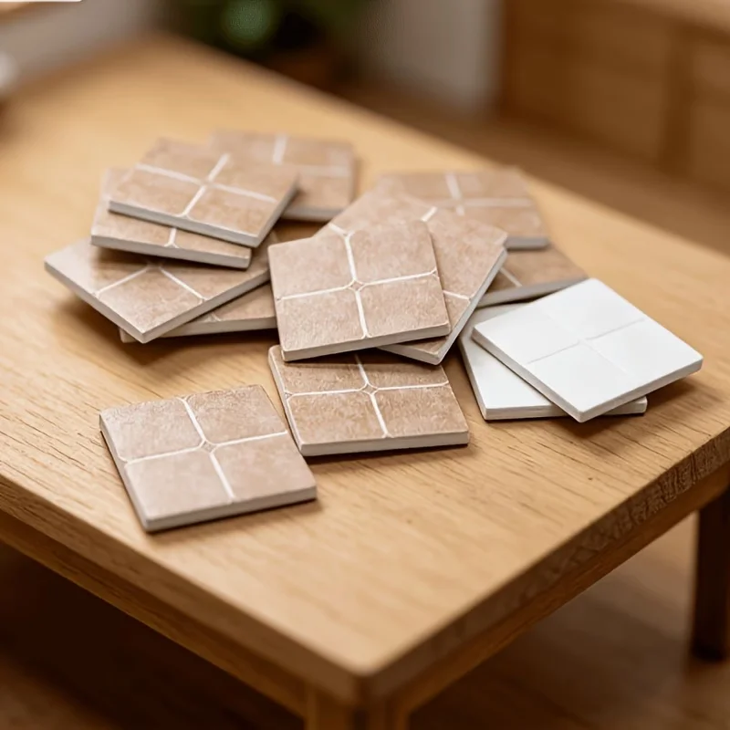 20 pièces de sols de simulation, accessoires de bricolage pour maison de poupée, modèle miniature - Mini sol de maison de poupée à faire soi-même - Convient pour la décoration de maison de jeu