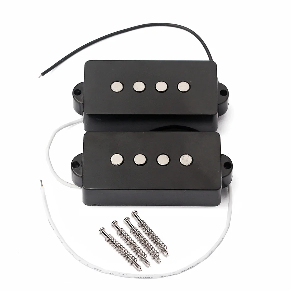 4 String Electric Bass Pickups Bridge Neck Pickups Set for PB Bass Guitar Open Style Guitar Parts and Accessories GMB11 Black