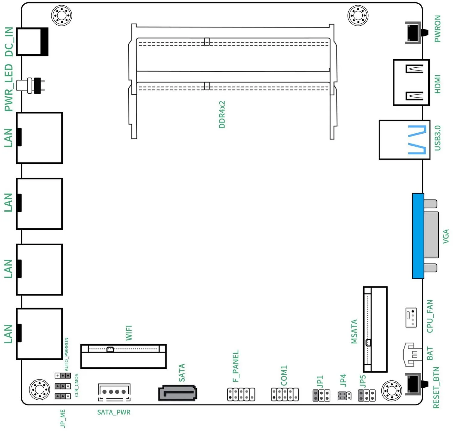 جودة عالية J1900 صندوق الكمبيوتر 4 * LAN عرض كمبيوتر صغير مباشر DDR3 أمن الشبكة للصناعية الجديدة AU CN #6