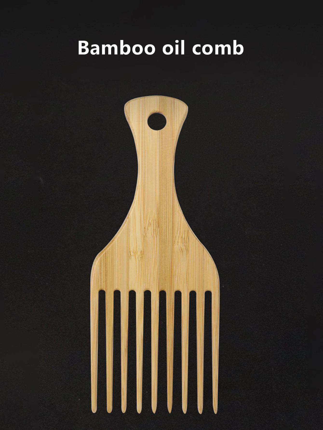 1Pcs Natural Bamboo and Wood African Style Fork Comb, Wide Toothed Hair Comb, Hairstyle Tool, Special for real hair wigs