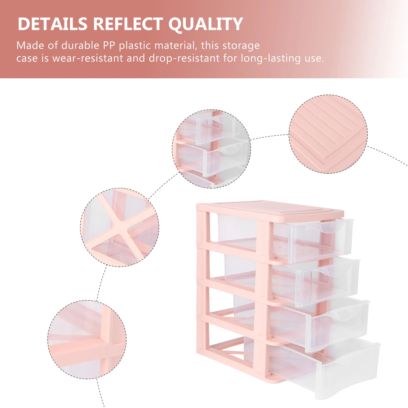 

1pc Drawer-Style Storage Box 3-Tier Transparent Pp Plastic Organizer Desktop Sundries Organizer Multilayer Storage
