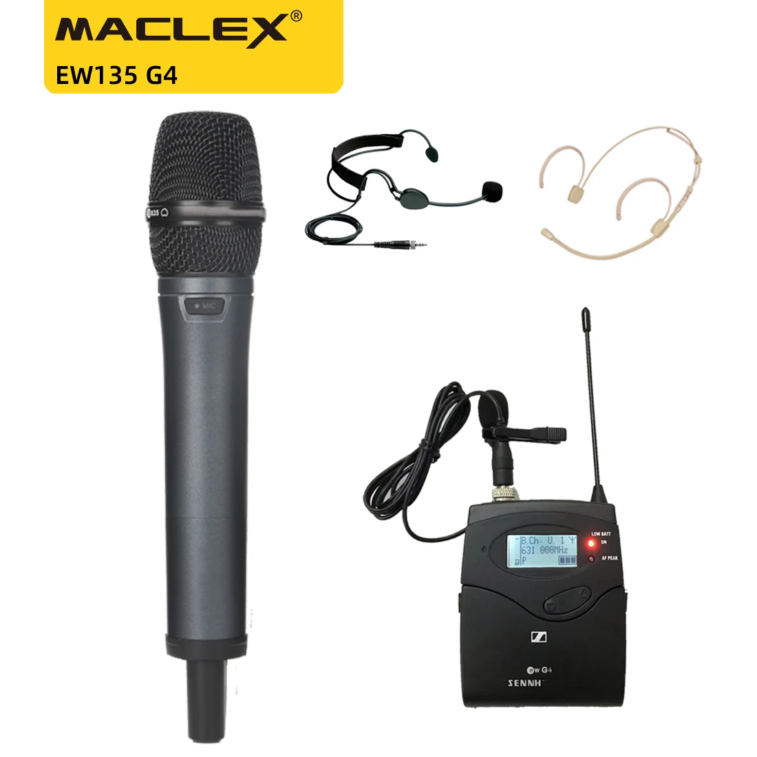 Maclex EW135G4 EW100G4 Wireless  Headset E835S Microphone Lavalier Mircophone Bodypack