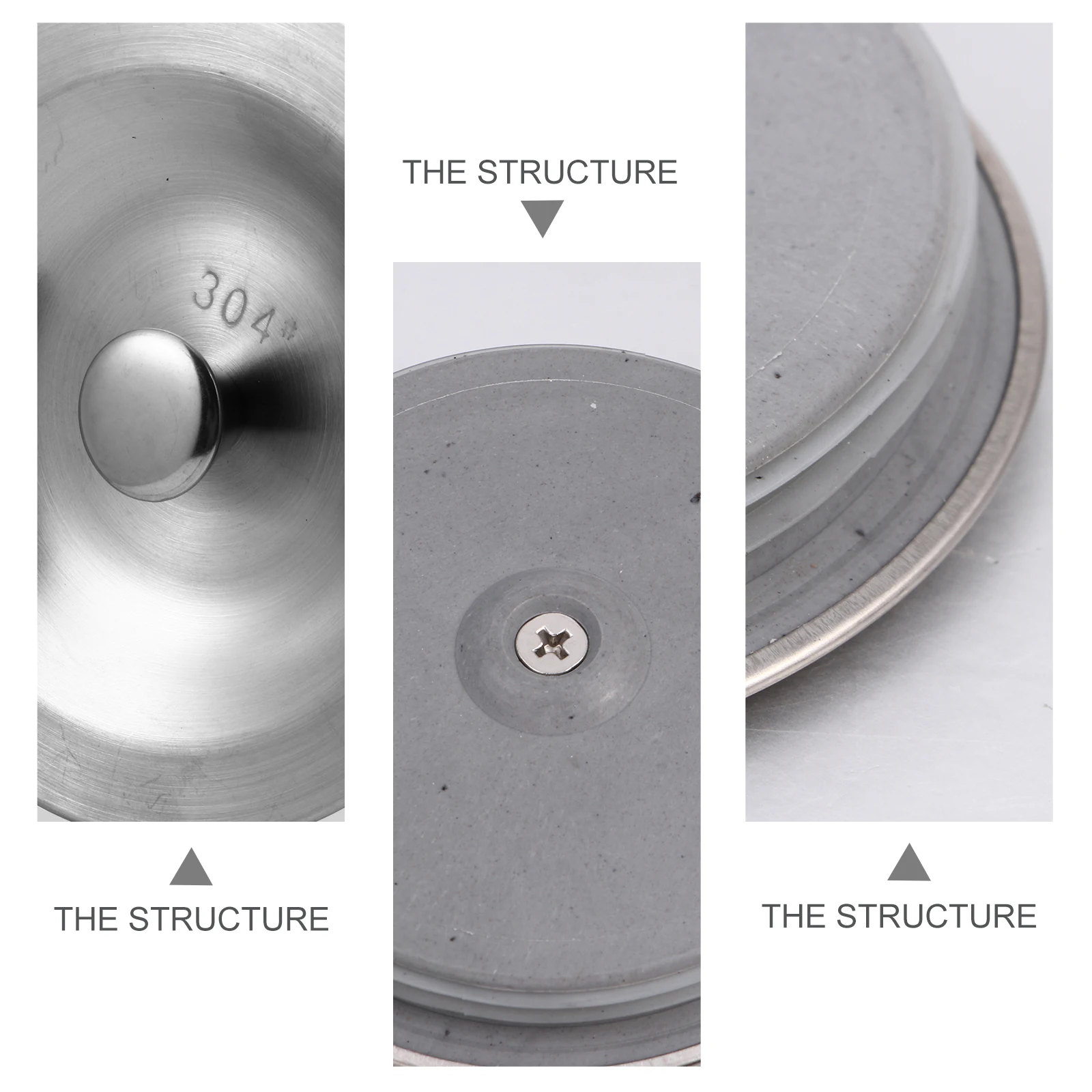 

Flat Suction Sink Stopper Stainless Steel Drain Plug for Kitchen Sink No Tools Needed Easy Install Replacement Stopper Home Use