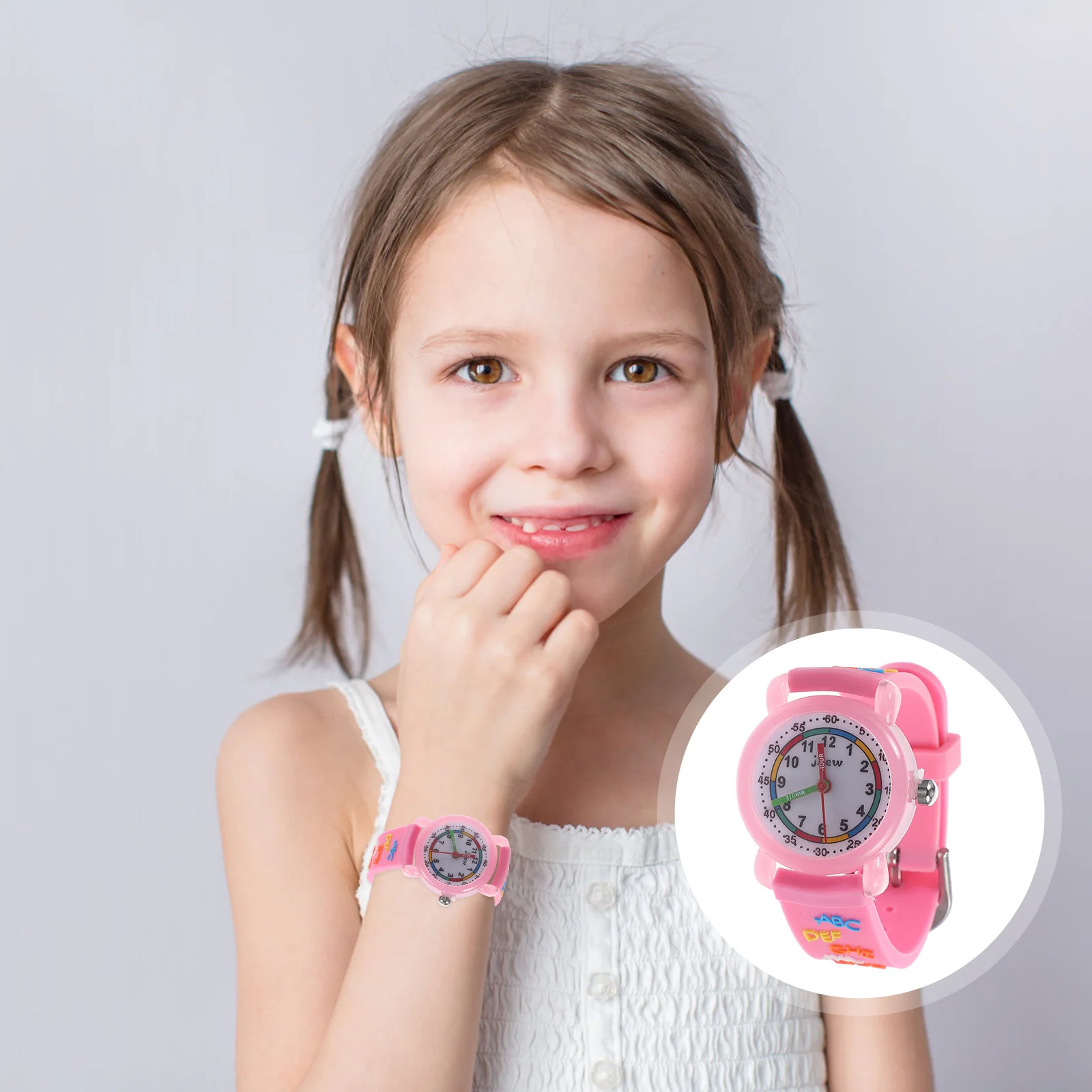 

1Pcs Waterproof Cartoon Watch Quartz Movement Adjustable Strap Durable Comfortable Pink for Watch