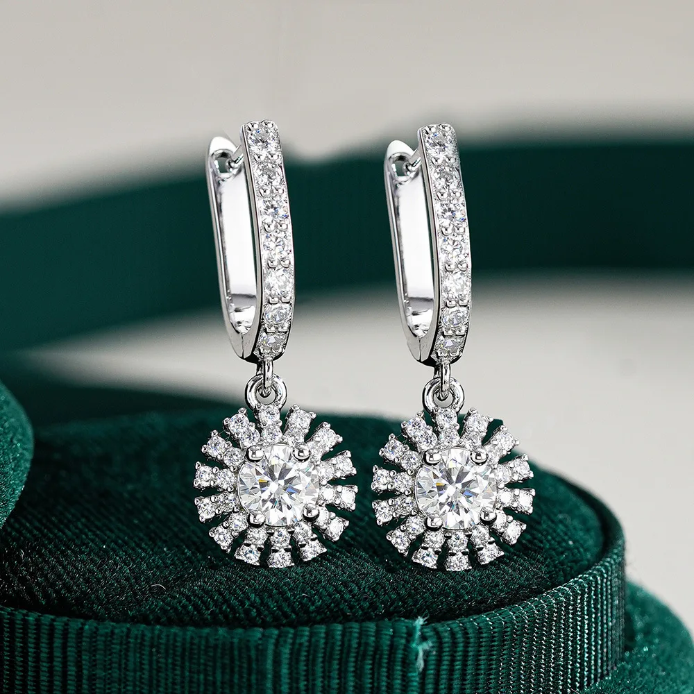 

Серьги-гвоздики с муассанитом круглой формы, 0,5 карата, стерлинговое серебро 925 пробы, позолоченные ювелирные изделия