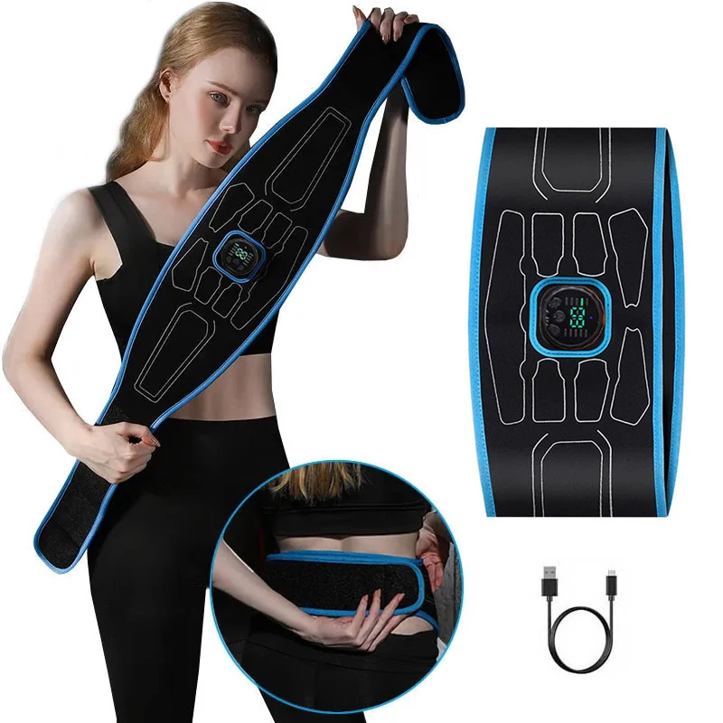 Electric Muscle Stimulation Muscle Toner EMS Abdominal Toning Belt Waist Trainer Slimming Belts Fitness Workout Equiment