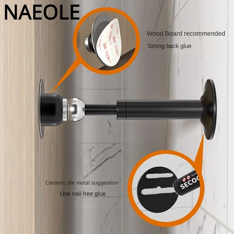 Door Stop Copper Hydraulic Buffering Silent Door Stop Non Punch Wall Mounted Bumper Door Stop Non Magnetic Door Touch Hardware