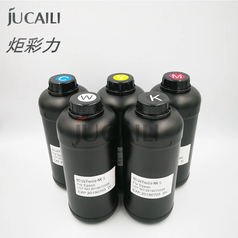 Jucaili 500Ml LED UV Mực Cho Chất Liệu Cứng Cho Máy Epson XP600/DX5/DX7 Đầu In Cho Xuli Allwin con Người Lớn Ngang Máy In Phun