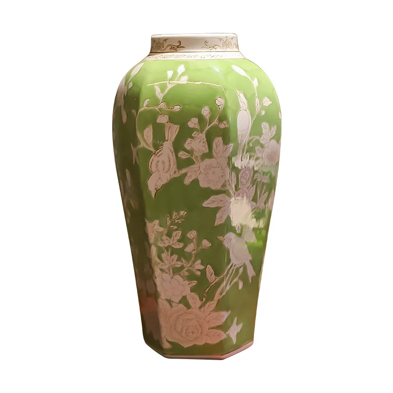 

Ceramic ornaments New Chinese ancient handicrafts Blue and white porcelain vases, living room entrance decoration