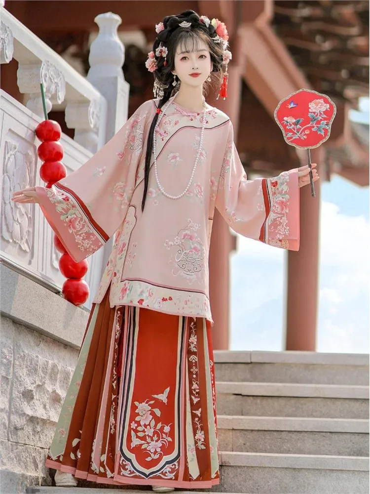 Novos estilos de Hanfu para mulheres Han, portadores de bandeira, roupas antigas e fantasias antigas