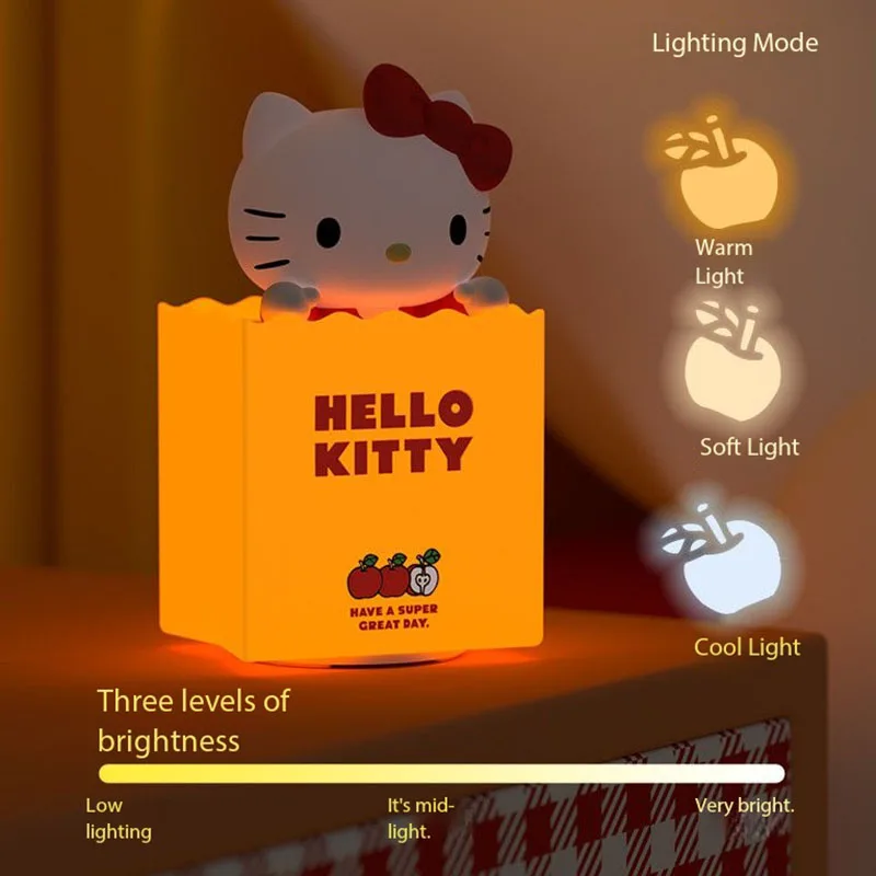 サンリオハローキティかわいいナイトライトかわいいタッチコントロールランプ柔らかい雰囲気の寝室睡眠装飾ランプクリエイティブ誕生日ギフト