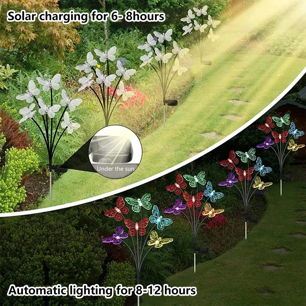

Waterproof Solar Lights Outdoor Multi-Color Changing Energy Saving Solar LED Lights 6/8/10 Heads Solar Lights Lawn Yard