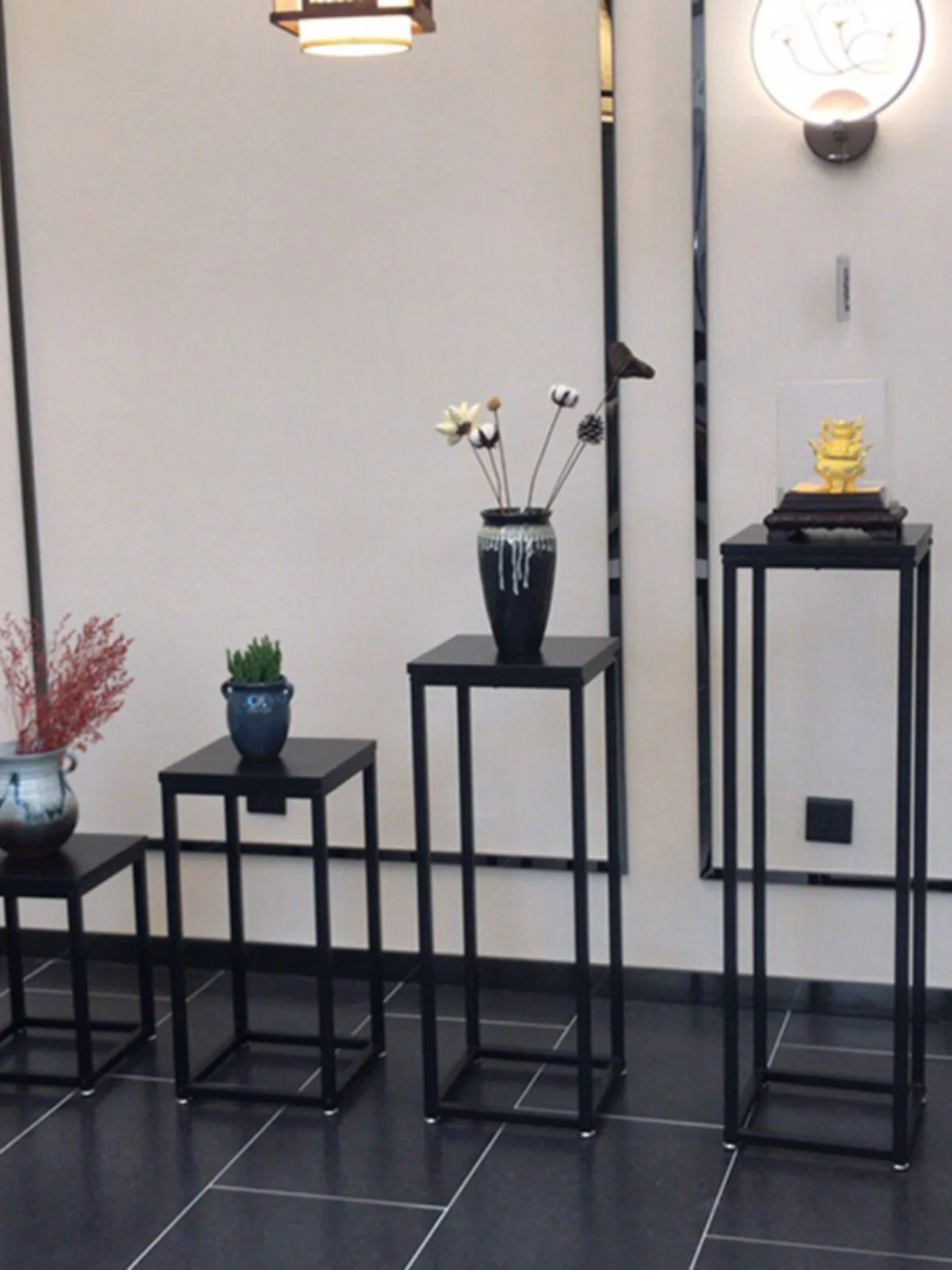 Modern Iron Plant Stand Indoor Living Room Floor Standing Simple Design Green Ivy Hanging Pot Rack Garden Decor Accessories