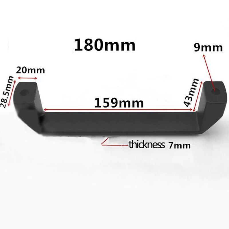 Kitchen Cabinet Handles Concise Black Wardrobe Door Handle Box Handle for Toolbox Suitcases Equipment Cabinet Pull Drawer Knobs image 5