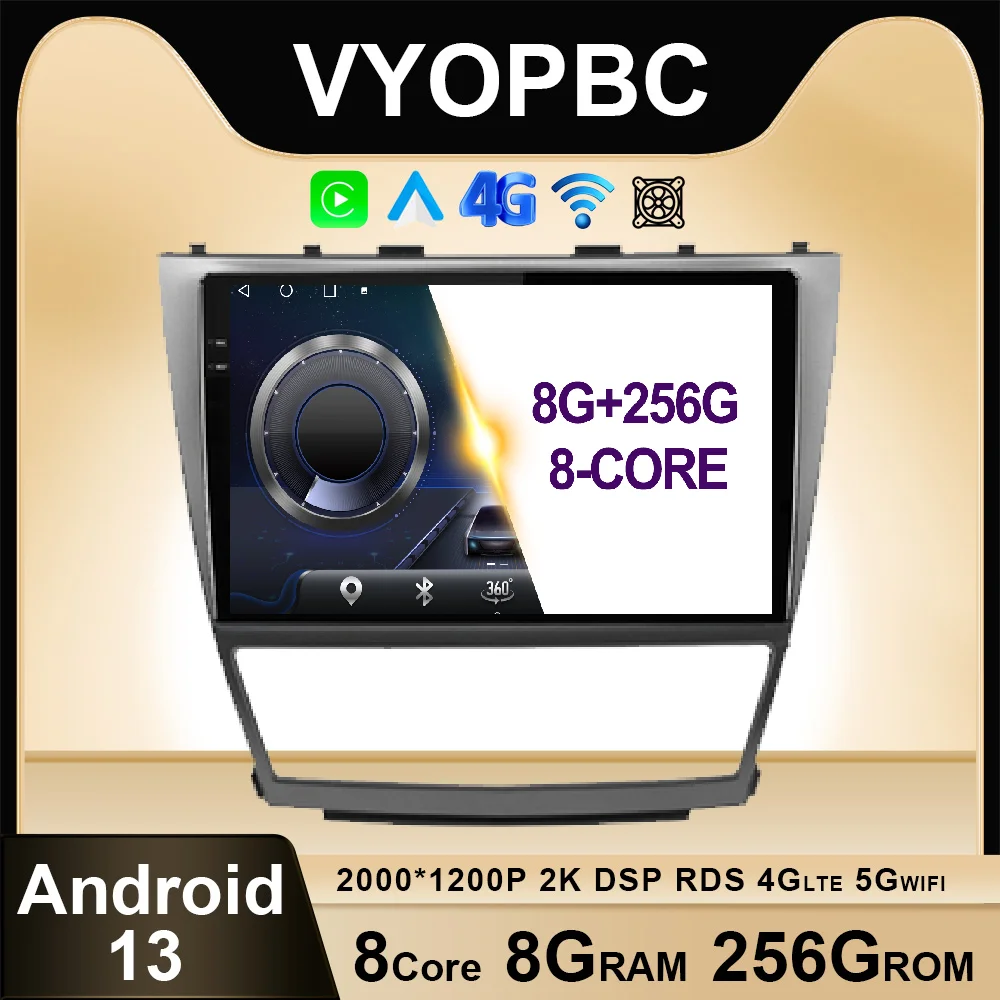 

10.1 Inch Android 13 For Toyota Camry 40 AT 2006 - 2011 Car Radio Autoradio WIFI Stereo BT 4G LTE AHD QLED RDS Multimedia DSP