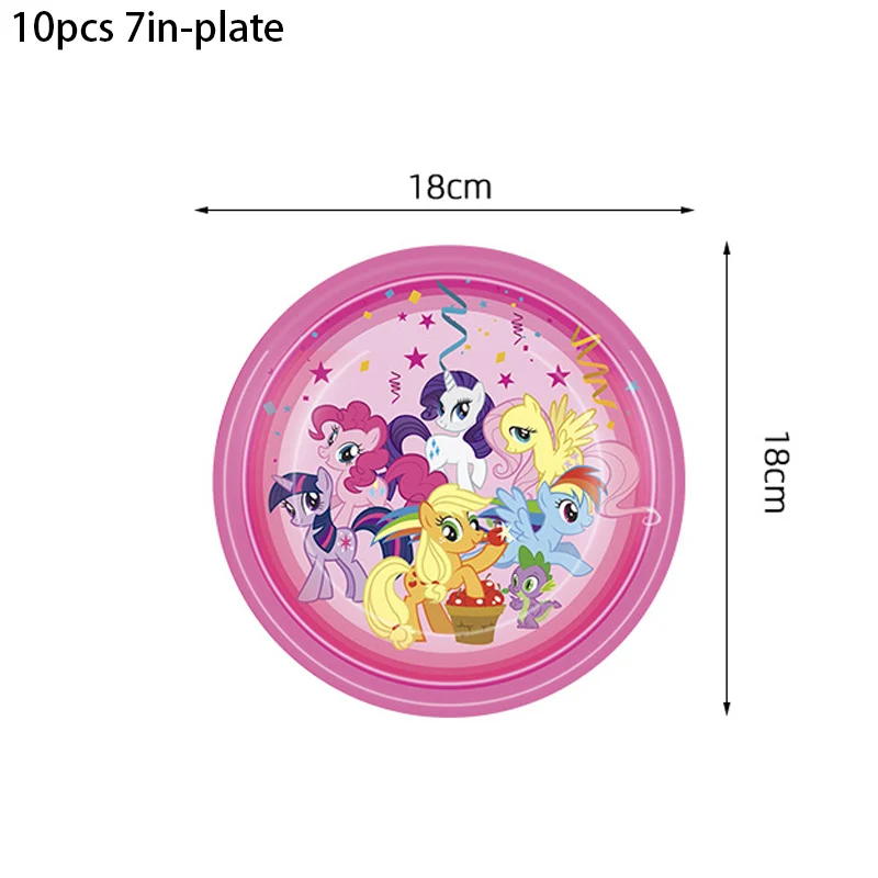 KAYOU My Little Pony Theme Birthday Party Disposable Tableware Cup Plate Napkin Background Cloth Girls Baby Shower Supplies Gift