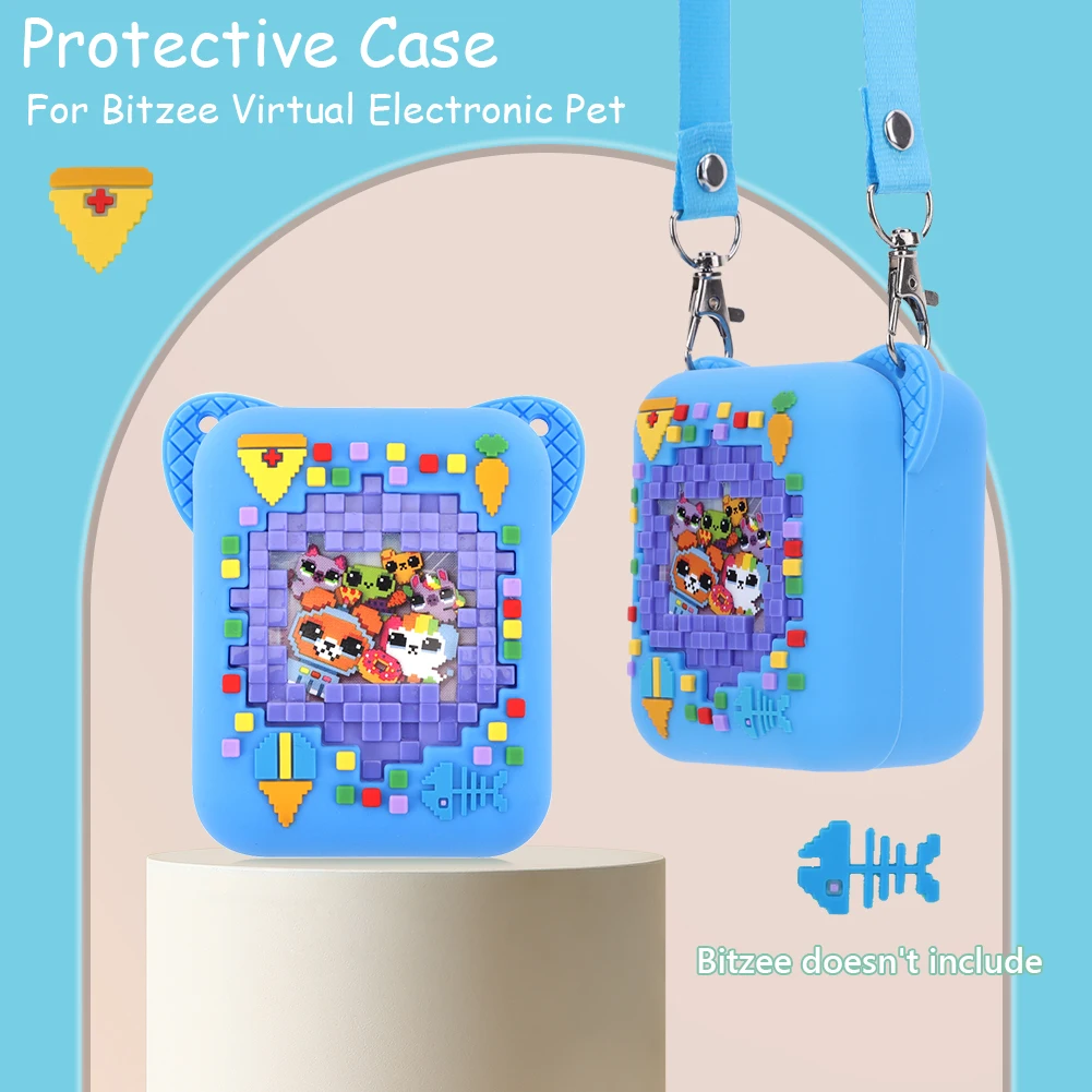 Silicone Cover for Digital Pet Interactive Virtual Pets Shockproof Carrying Case with Lanyard Protective Cover Accessories