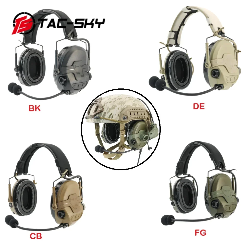 TS TAC-SKY Tactical Headset TAC700 protezione dell'udito Pickup con cancellazione del rumore Walkie Talkie PTT Headset per riprese di caccia