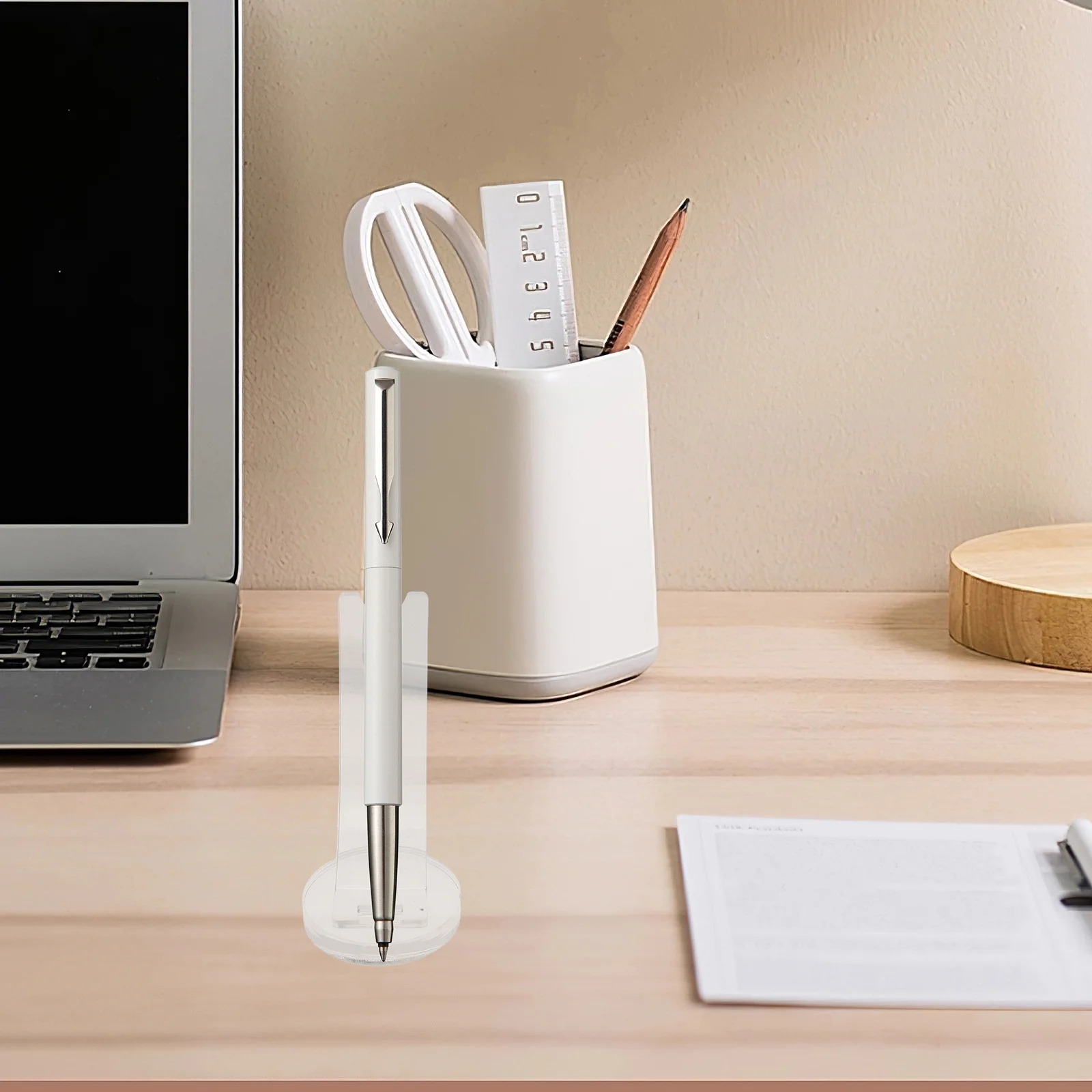 3Pcs Clear Acrylic Pen Display Rack Multifunctional Organizer for Makeup Brushes Eyebrow Pencils Ballpoint Pens Desk