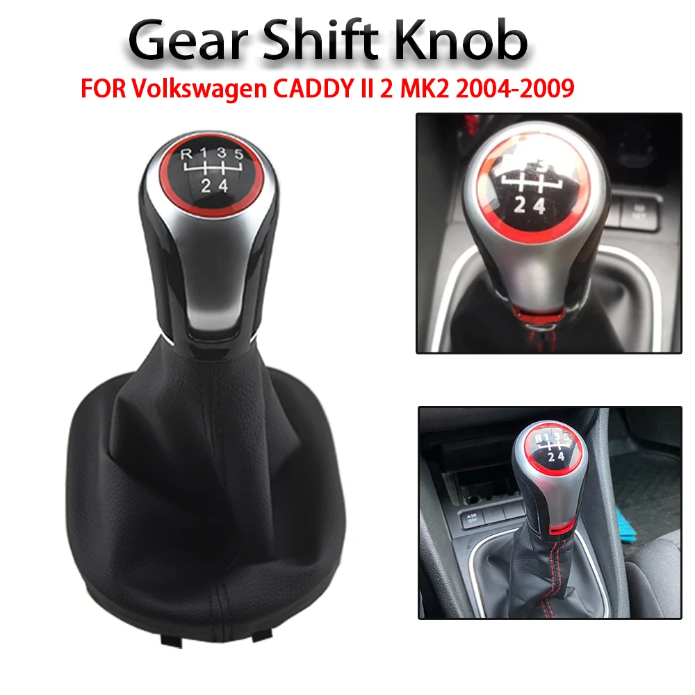 

For Volkswagen CADDY II MK2 2004-2009 5/6 Speed Manual Transmission Gear Shift Knob with Gaiter Boot Cover
