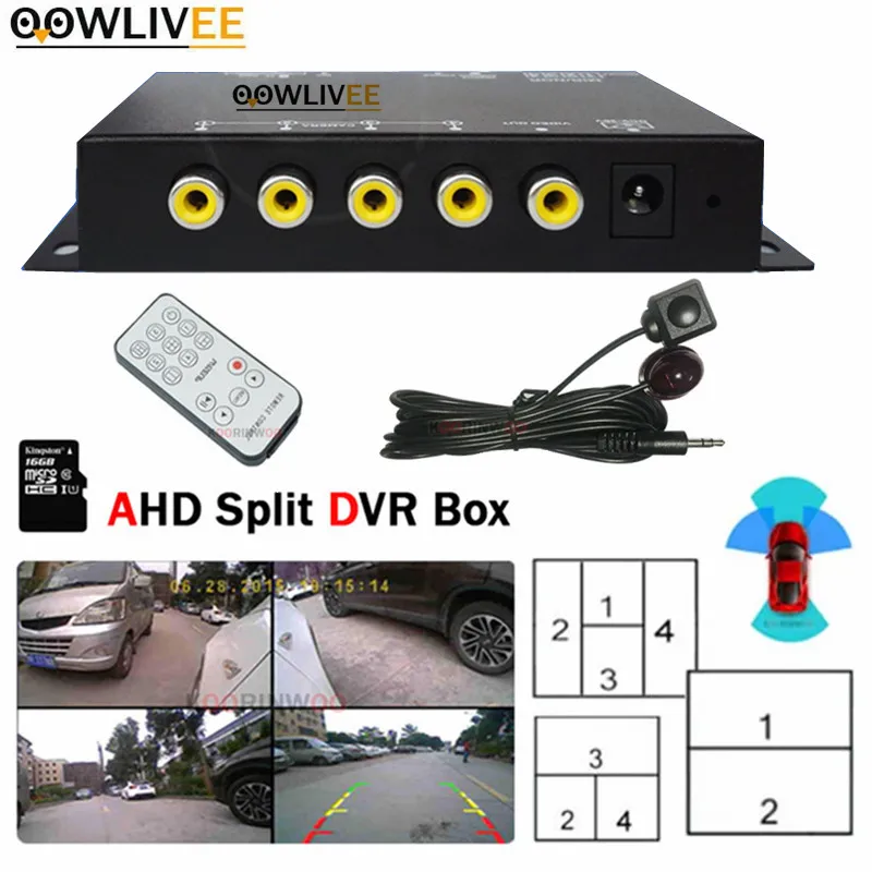 Car Dvrs Recorder Video Dash Cam AHD 4 Channel Black Box For Side Rear View Front Camera Vehicle Supplies Intelligent Systems