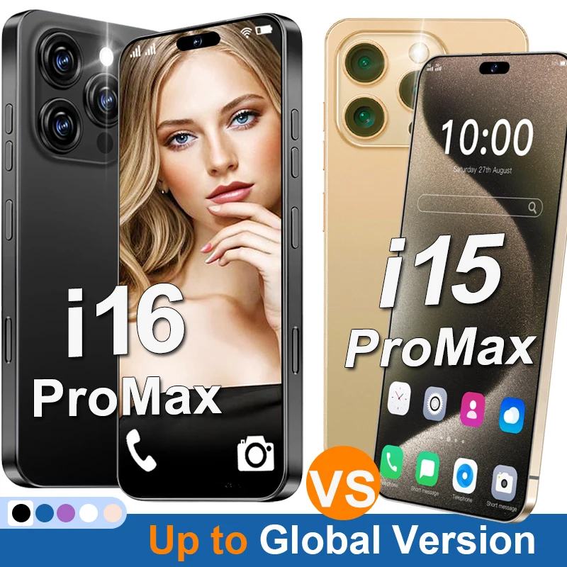 Unlock i16ProMax Vs i15ProMax Smartphone for Android,Dual SIM Cell Phone,6.9