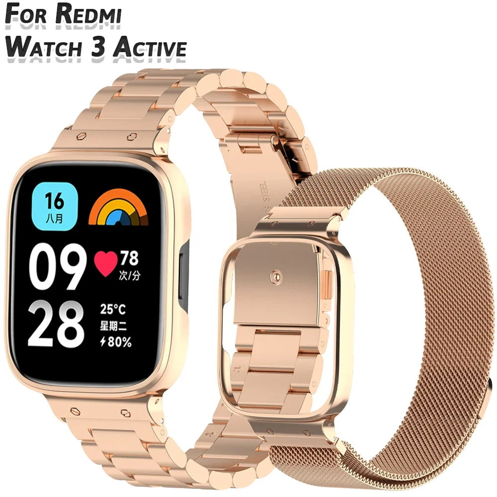 

Stainless Steel Band for Redmi Watch 3 Active/Youth Accessories Replacement Wristband Metal Bracelet Correa Mi Watch Lite3 Strap