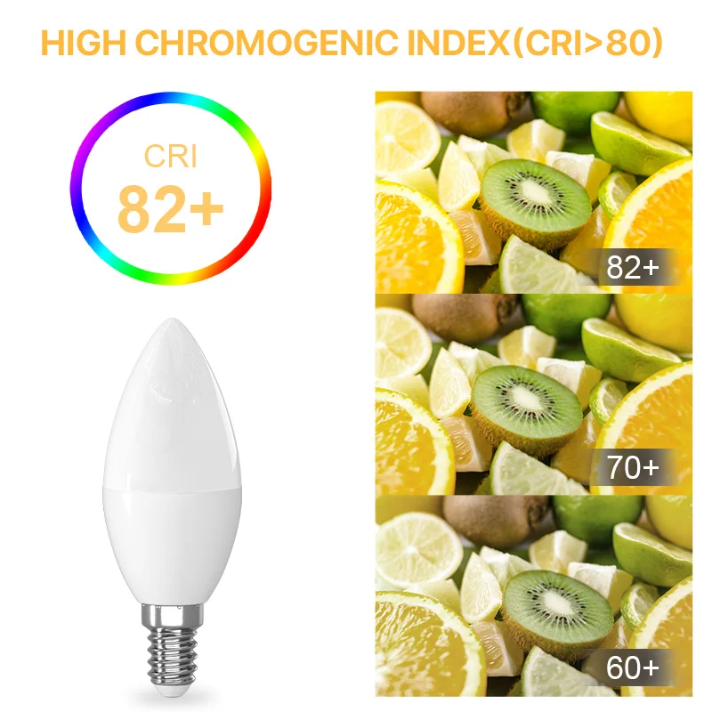 6pcs E14 LED Bulb AC220-240V LED light bulb Indoor Warm White Cold White Candle lamp 5W 6500K/3000K C37 For Home Decoration Lamp