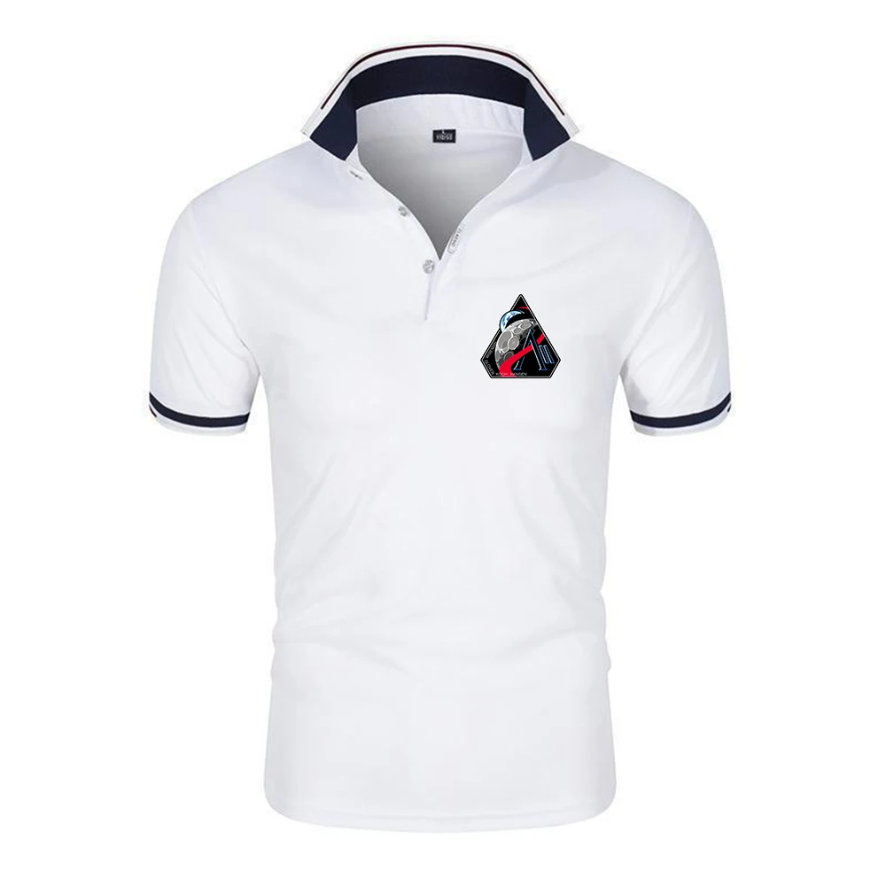 2026 Artemis 2 Space Graphic Logo Print Luxurious Summer Men's Polo Shirt Lapel Fashion Snug Moisture-Wicking Sports Style Tops