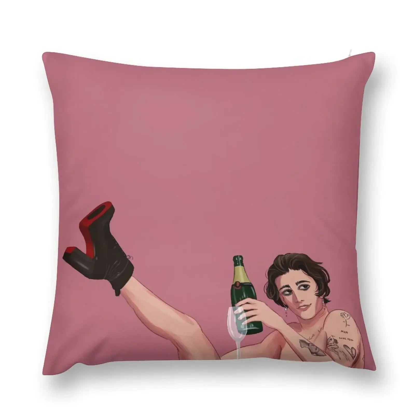 Damiano David M?neskin Iconic Pose ESC Winner 2021 (sticker and more) Throw Pillow Decorative Sofa Cushions Pillow Case pillow