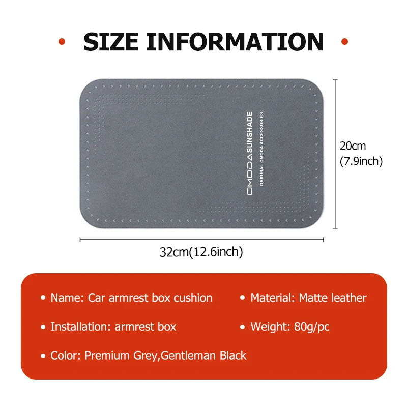 Anti-fade Breathable Leather Armrest Pad Logo Printed Central Console Protector For Chery Omoda 5 E5 9 C3 C5 C9 EV PRO PHEV FX