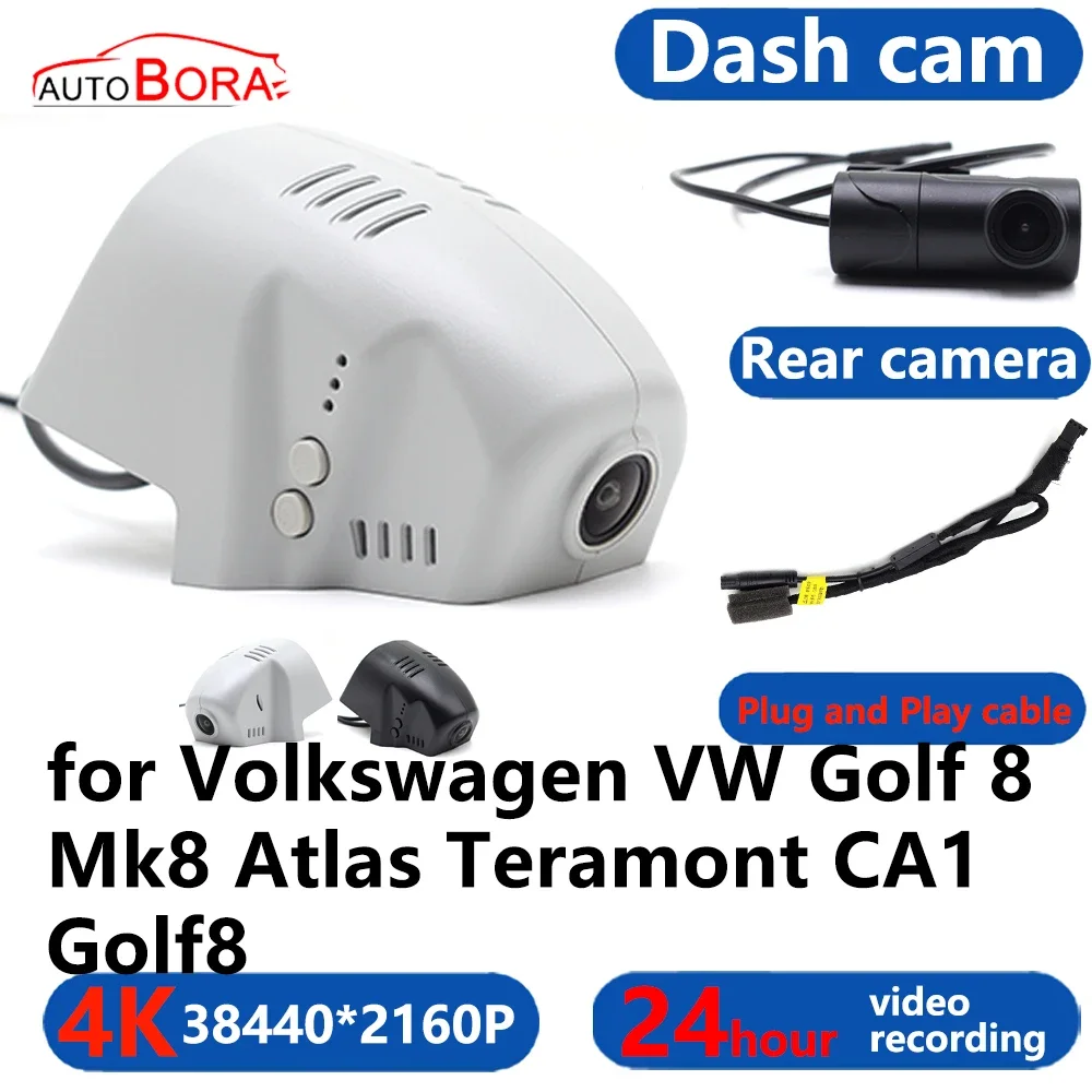 

AutoBora 4K Wifi 3840*2160 Car DVR Dash Cam Camera 24H Video Monitor for Volkswagen VW Golf 8 Mk8 Atlas Teramont CA1 Golf8