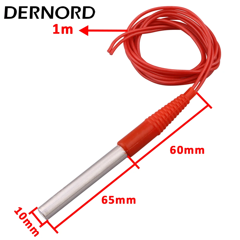 DC 12v 24V Immersion Cartridge Heater 50W 100w Tube Heater with 1M Water Proof Cable Heating Element
