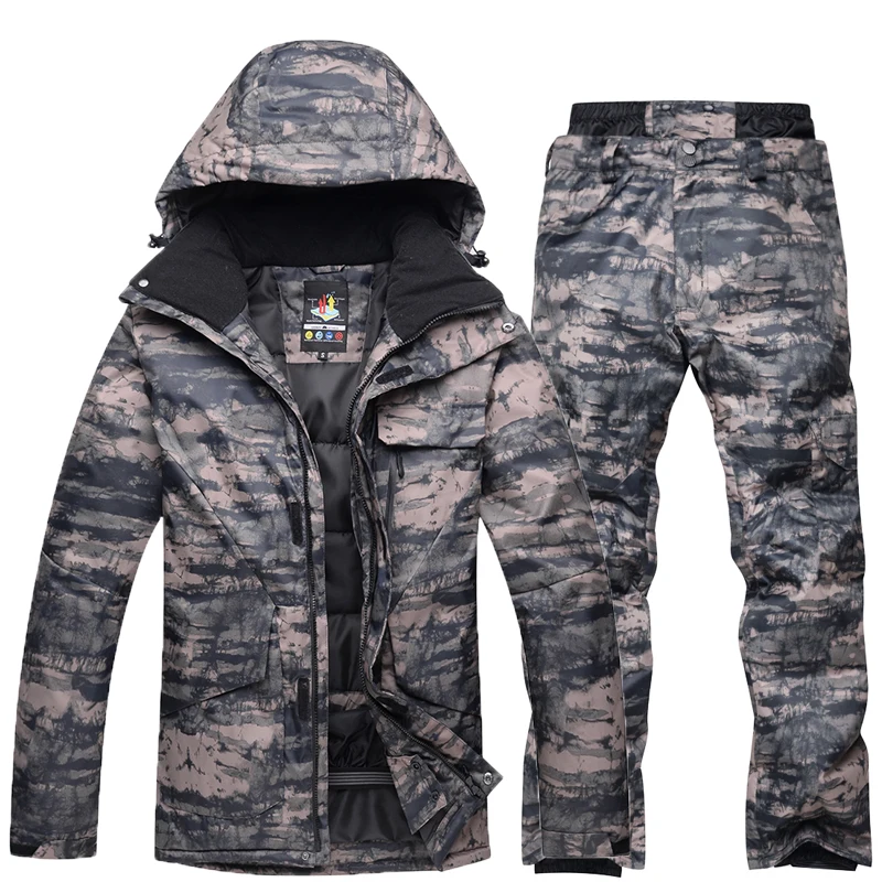 Men\'s Winter Outdoor Clothes Skiing Suit Men\'s Camouflage Jacket Costume 10k Waterproof Thicker Warm Ice Wear Jackets and Pants