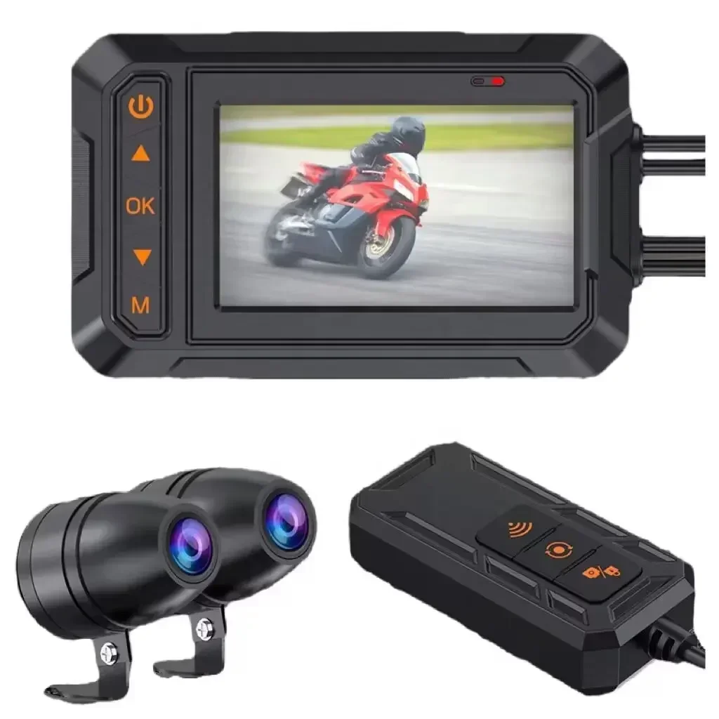 20252K Motorcycle Dash Cam Recorder With Dual Camera Waterproof WDR WiFi GPS Motorcycle DVR Camera