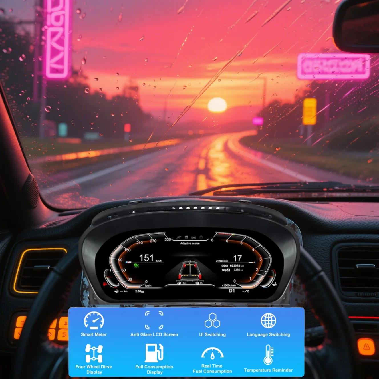 سيارة جديدة 12.3 ''LCD مجموعة الأدوات الرقمية لسيارات BMW 5 Serie E60 E61 E63 لوحة القيادة العنقودية الديك Speedomet داش الشاشة