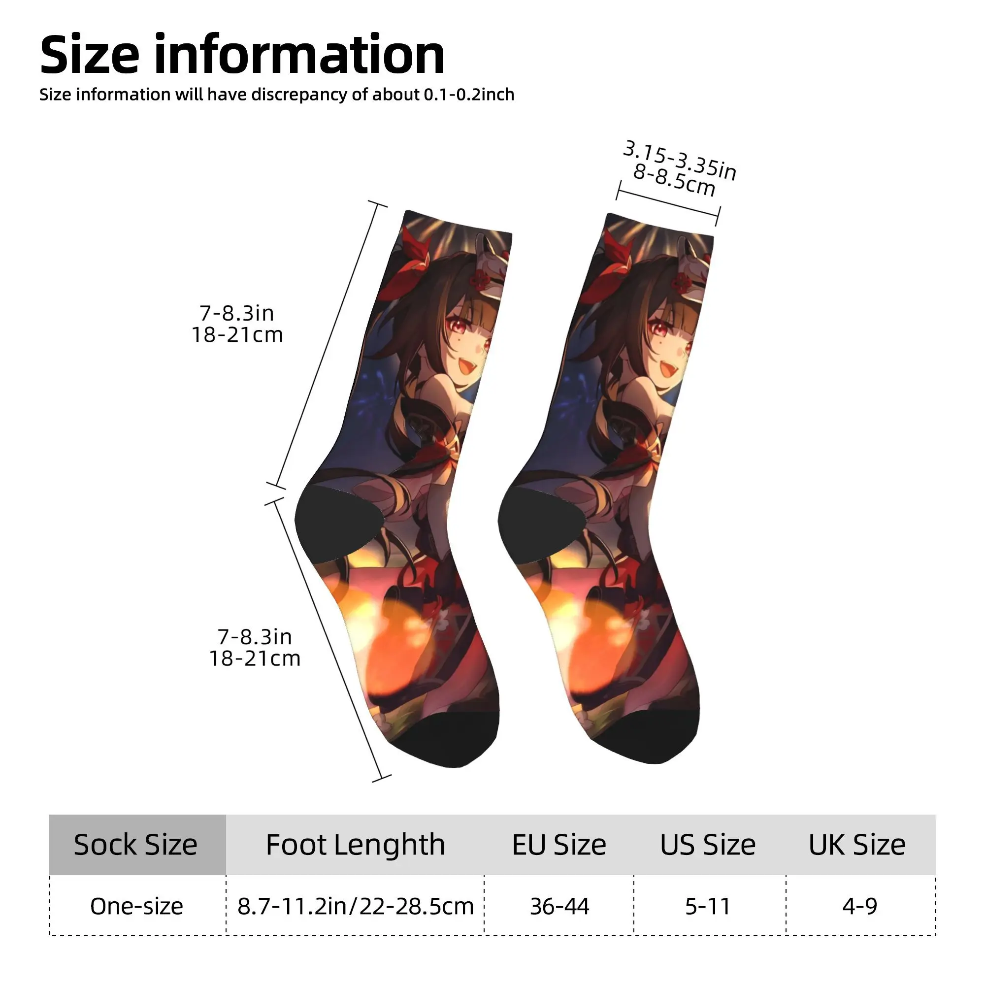 ゲームスターズレールソックス Honkai ゴシックストッキングメンズ通気性アウトドアスポーツソックス秋カスタム滑り止めソックス