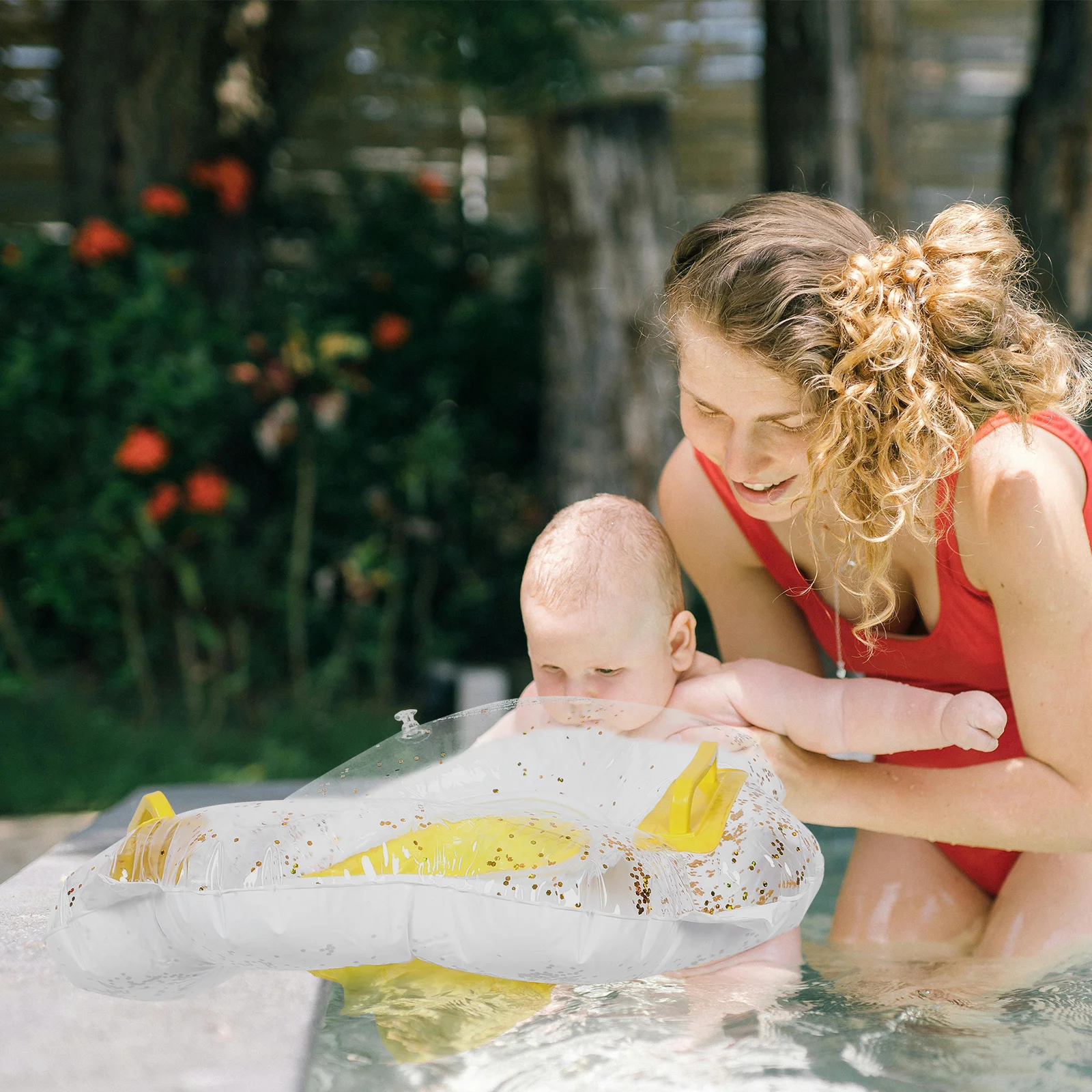 Inflatable Baby Swimming Ring Toddler Pool Float Secure Seating Support Baby Swim Float for Pool Swim Floats for Toddlers 1-4