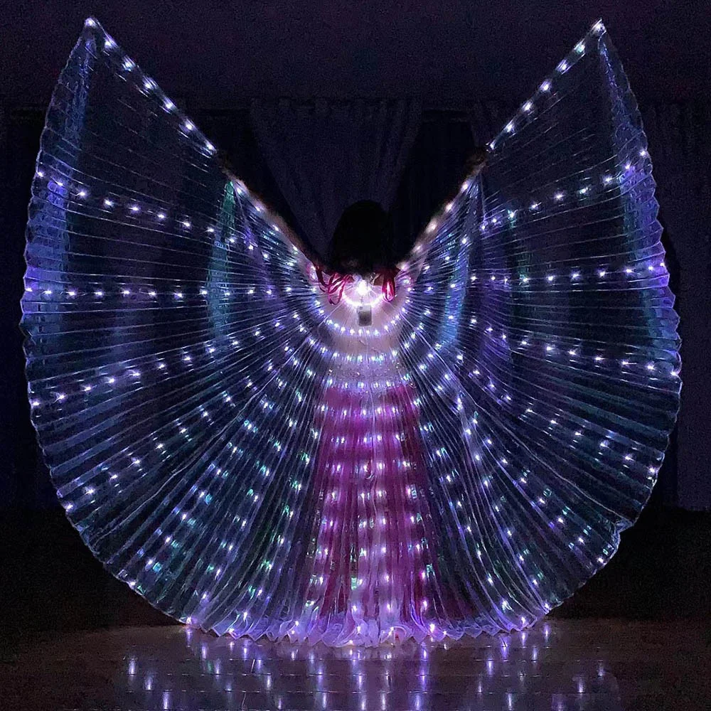 

Women LED Light Wings Belly Dance Costumes 360 Egyptian Stage Performance New Arrival opening dancer props wings