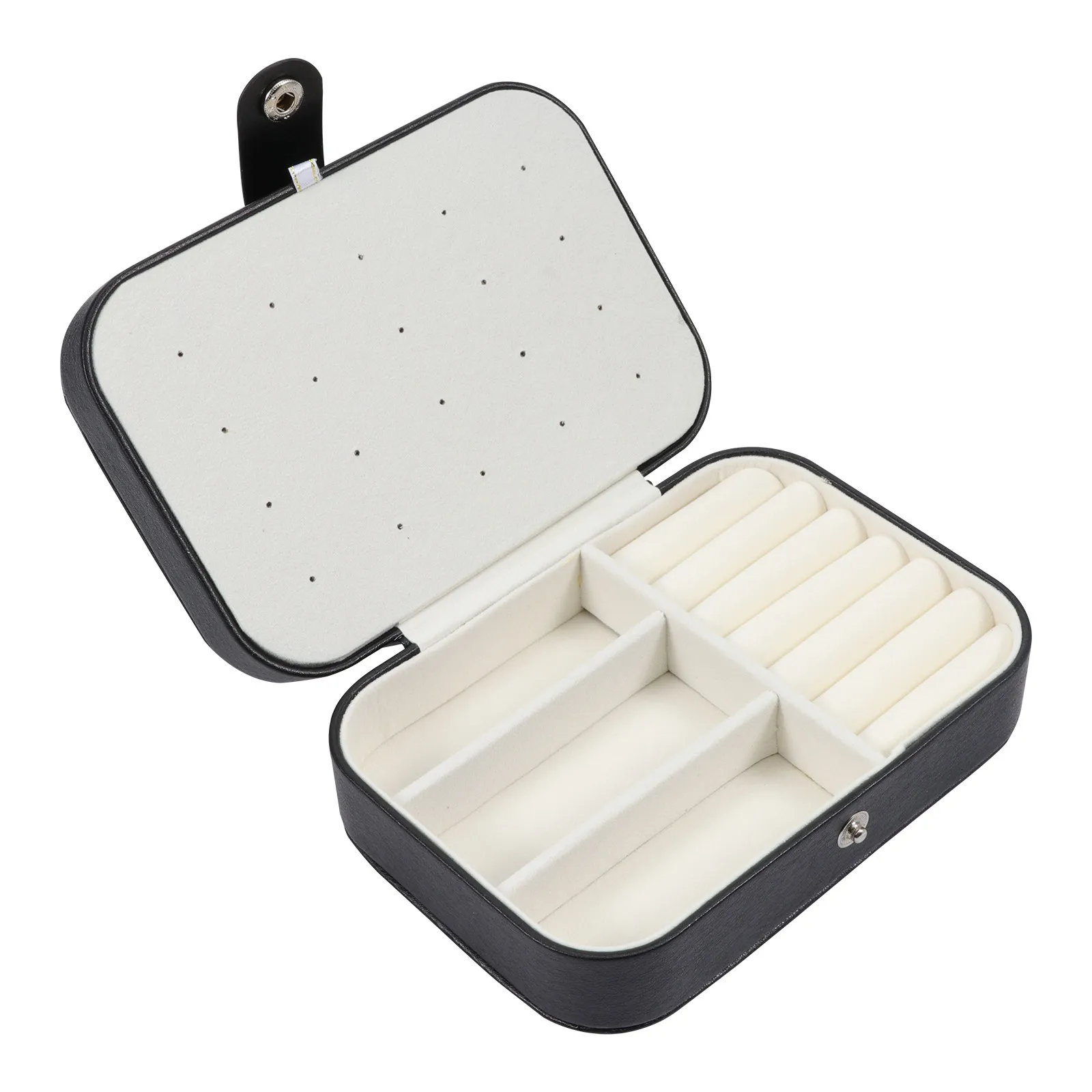 

1 pc Jewelry Storage Box High-Quality Pu Soft Lining Portable For Necklace Ring Earring Travel Jewelry Organizer