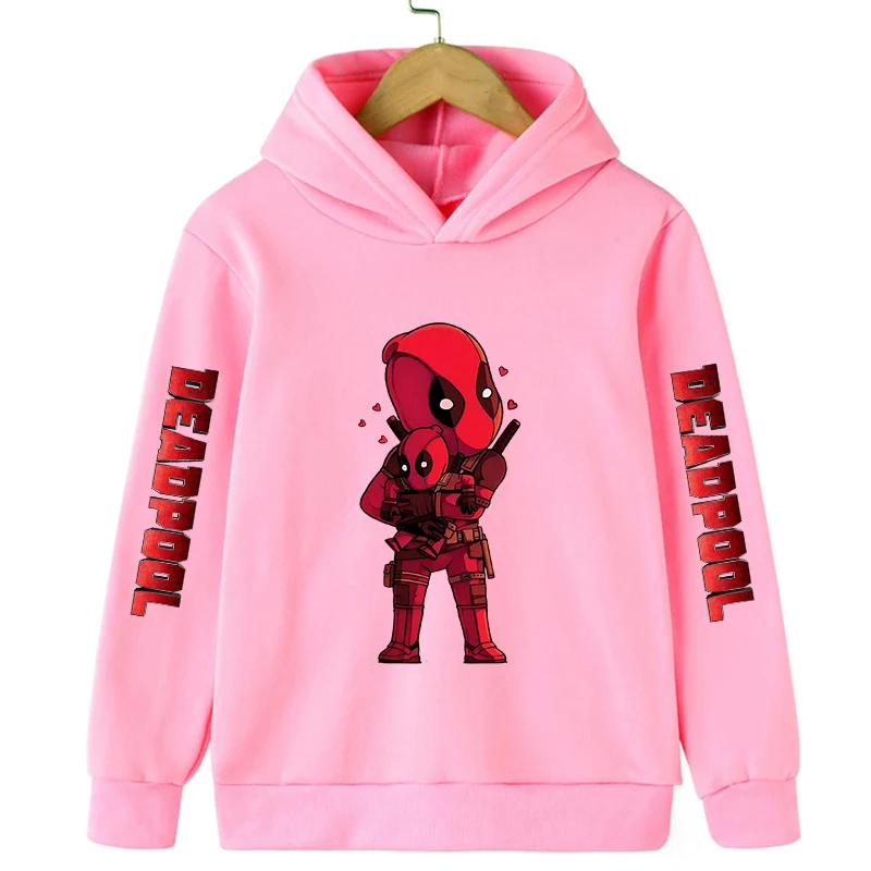 

New Fashion Deadpool Children Hoodies Girl Boy Kids Pullover Autumn Winter Clothing Cartoons Casual Clothes Kid Tops Sweatshirts